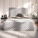 Oxford Upholstered Bed - Silver Plush Velvet