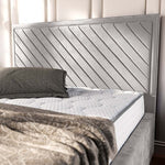 Oxford Upholstered Bed - Silver Plush Velvet