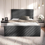 Oxford Upholstered Bed - Steel Plush Velvet