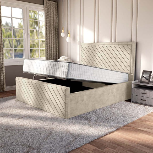 Oxford Upholstered Ottoman Bed - Almond Coniston