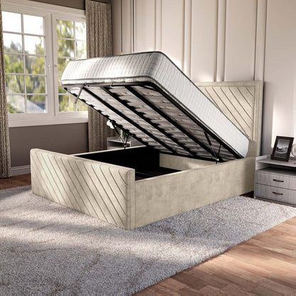 Oxford Upholstered Ottoman Bed - Almond Coniston