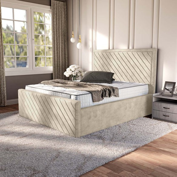 Oxford Upholstered Ottoman Bed - Almond Coniston
