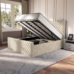 Oxford Upholstered Ottoman Bed - Almond Coniston