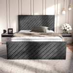 Oxford Upholstered Ottoman Bed - Charcoal Coniston