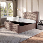 Oxford Upholstered Ottoman Bed - Mauve Naples
