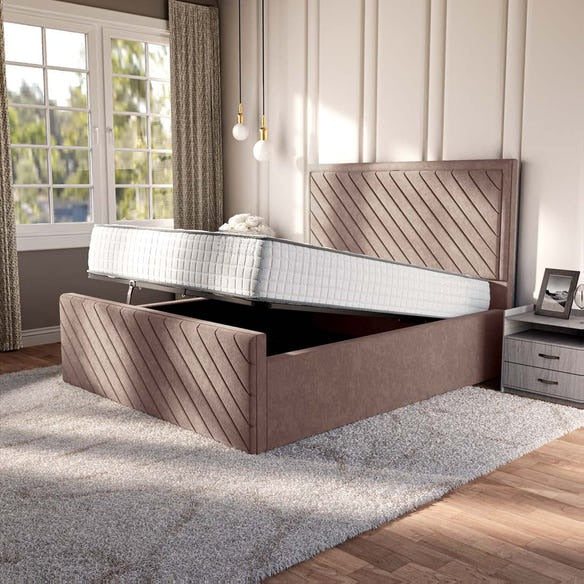 Oxford Upholstered Ottoman Bed - Mauve Naples