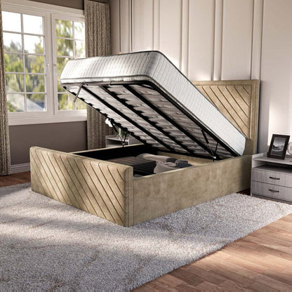 Oxford Upholstered Ottoman Bed - Mink Coniston