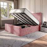 Oxford Upholstered Ottoman Bed - Pink Coniston