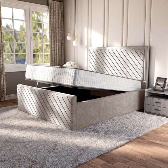 Oxford Upholstered Ottoman Bed - Seal Grey Naples