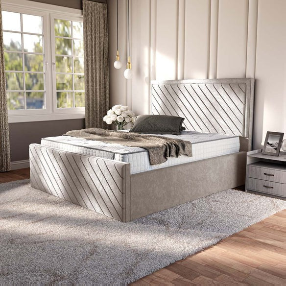 Oxford Upholstered Ottoman Bed - Seal Grey Naples