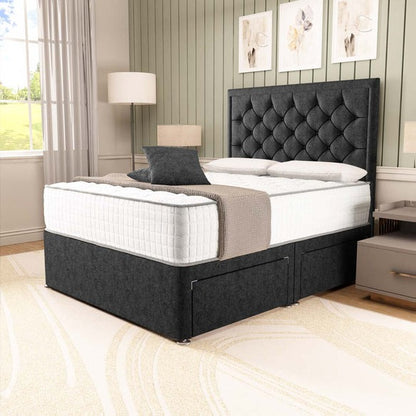 Panama Divan Bed - Black Chenille