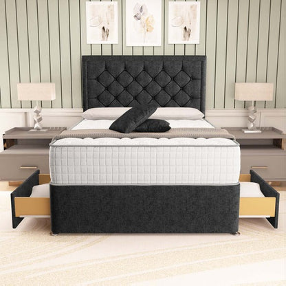 Panama Divan Bed - Black Chenille