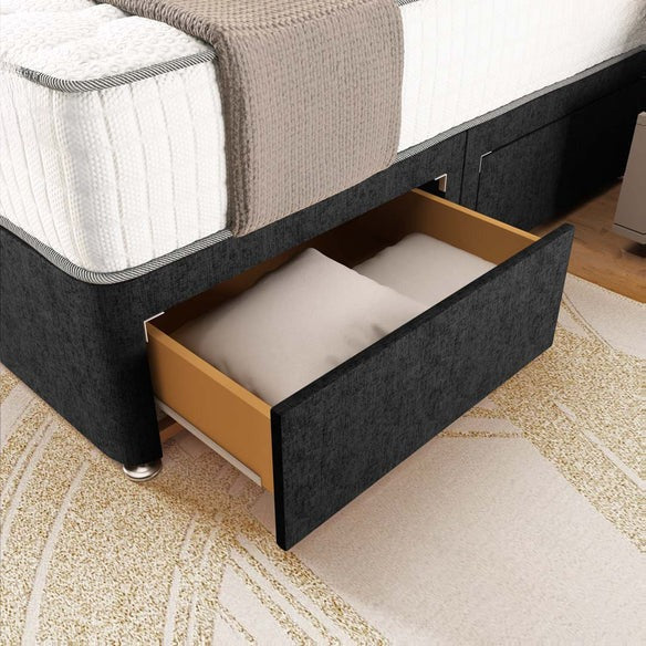 Panama Divan Bed - Black Chenille