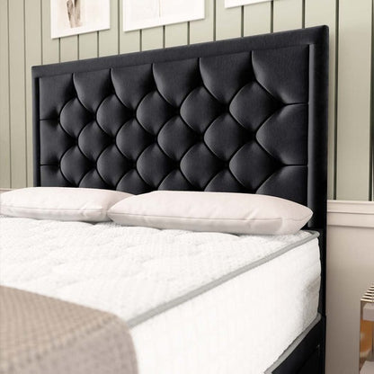 Panama Divan Bed - Black Plush Velvet