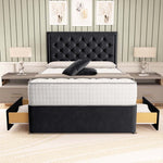 Panama Divan Bed - Black Plush Velvet