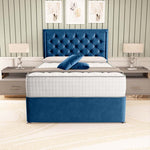 Panama Divan Bed - Blue Plush Velvet