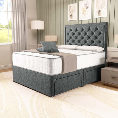 Panama Divan Bed - Charcoal Chenille