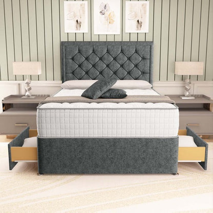 Panama Divan Bed - Charcoal Chenille