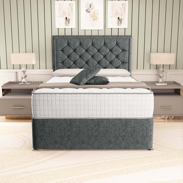 Panama Divan Bed - Charcoal Chenille