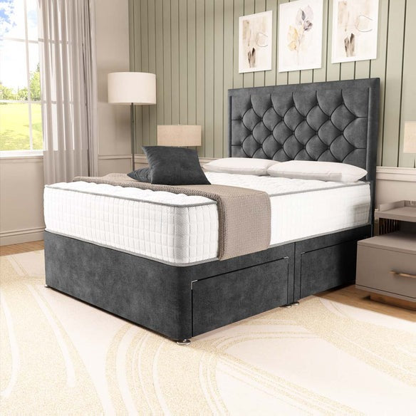 Panama Divan Bed - Charcoal Coniston