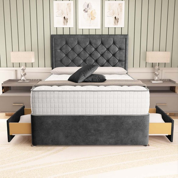 Panama Divan Bed - Charcoal Coniston
