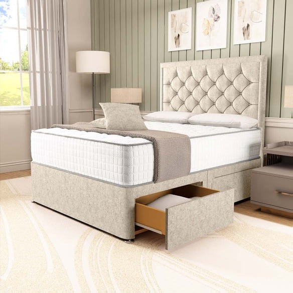 Panama Divan Bed - Cream Chenille