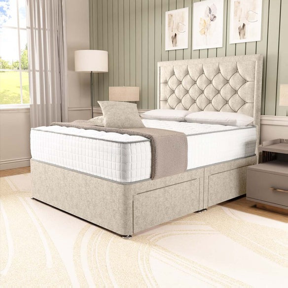Panama Divan Bed - Cream Chenille