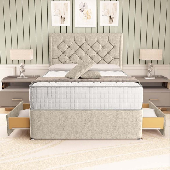Panama Divan Bed - Cream Chenille