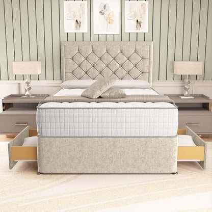 Panama Divan Bed - Cream Chenille