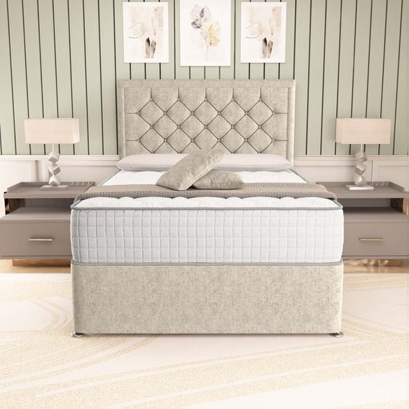 Panama Divan Bed - Cream Chenille