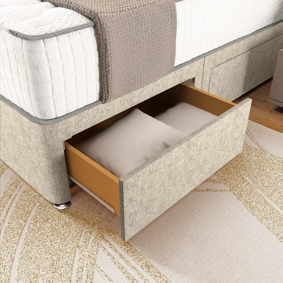 Panama Divan Bed - Cream Chenille