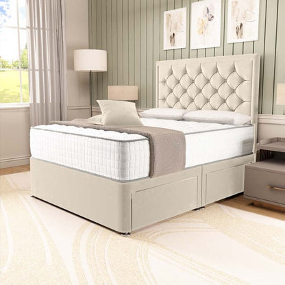 Panama Divan Bed - Cream Plush Velvet