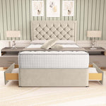 Panama Divan Bed - Cream Plush Velvet