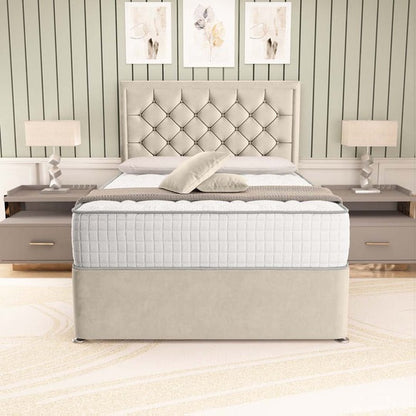 Panama Divan Bed - Cream Plush Velvet