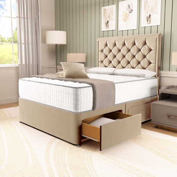 Panama Divan Bed - Mink Plush Velvet