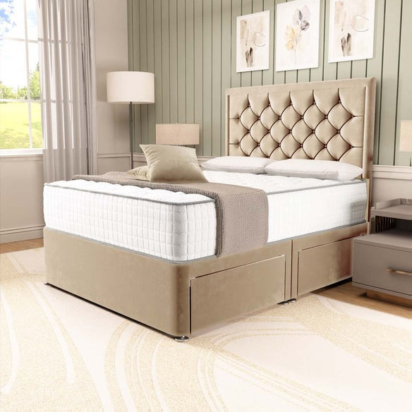 Panama Divan Bed - Mink Plush Velvet