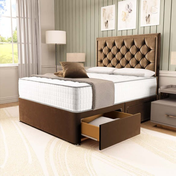 Panama Divan Bed - Mocca Plush Velvet