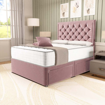 Panama Divan Bed - Pink Plush Velvet