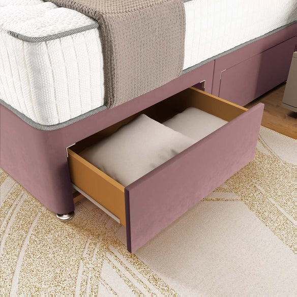 Panama Divan Bed - Pink Plush Velvet