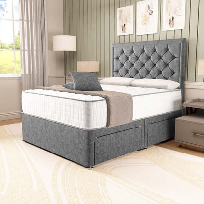 Panama Divan Bed - Silver Chenille