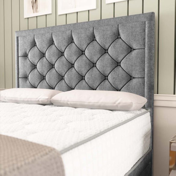 Panama Divan Bed - Silver Chenille