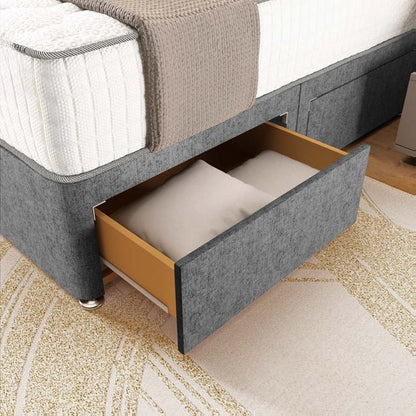 Panama Divan Bed - Silver Chenille