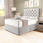 Panama Divan Bed - Silver Plush Velvet
