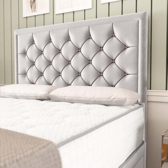 Panama Divan Bed - Silver Plush Velvet