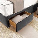 Panama Divan Bed - Steel Plush Velvet