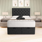 Panama Ottoman Divan Bed - Black Chenille