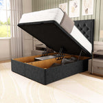 Panama Ottoman Divan Bed - Black Chenille