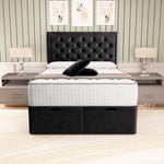 Panama Ottoman Divan Bed - Black Plush Velvet