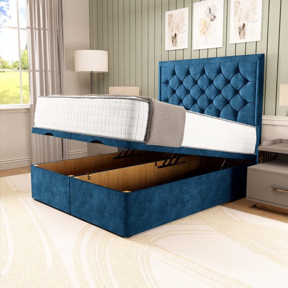 Panama Ottoman Divan Bed - Blue Coniston