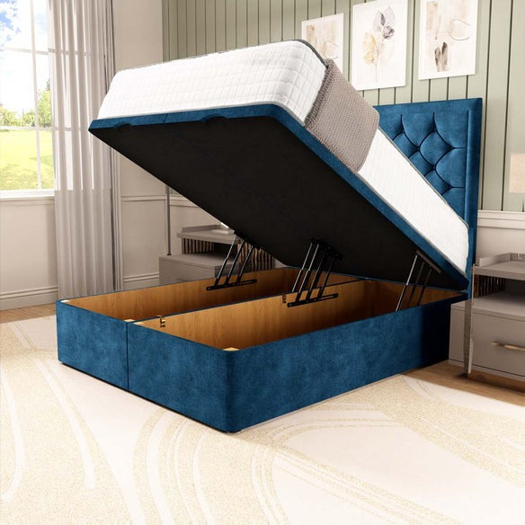 Panama Ottoman Divan Bed - Blue Coniston